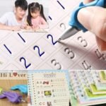 Kids handwriting practice on Sank Magic Copybook pages