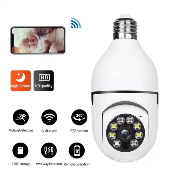 360° WiFi Bulb Camera 1080P