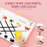 Kid learning and tracing alphabet on A4 tracing book