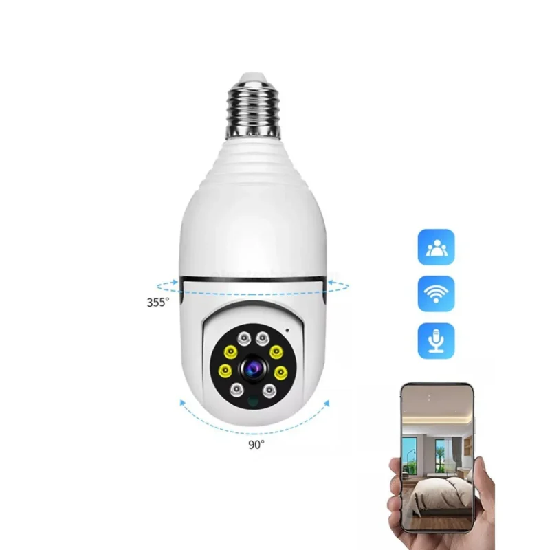 360° WiFi Bulb Security Camera – 1080P Night Vision - Emporium Store