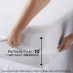Elastic skirt fit of mattress protector